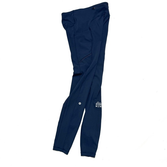 lululemon athletica Pants - Lululemon x M2M Marathon 4 Leggings 28” inseam 5 pockets zip back reflective run